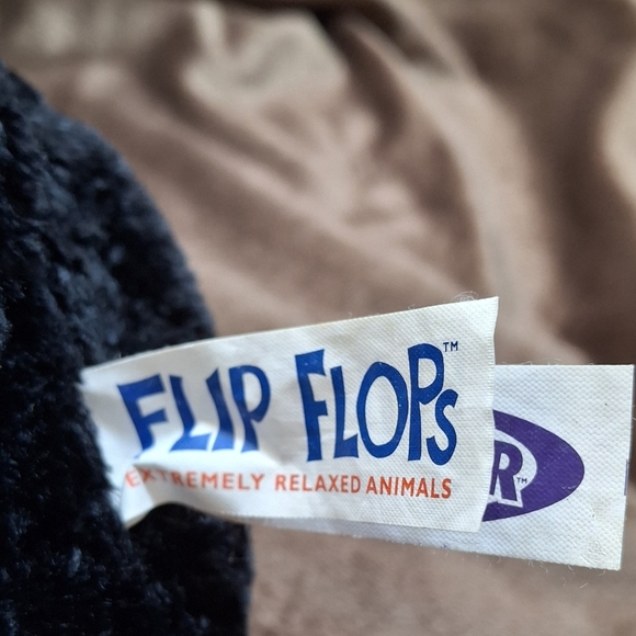 1999 Mary Meyer Flip Flop Plush Stuffed Toy Black Lab Puppy Dog With Red Ging. - Picture 3 of 5